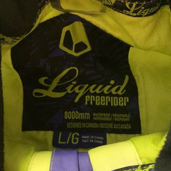 Liquid performance womens large ski snowboard winter coat jacket blue green neon - Picture 3 of 14